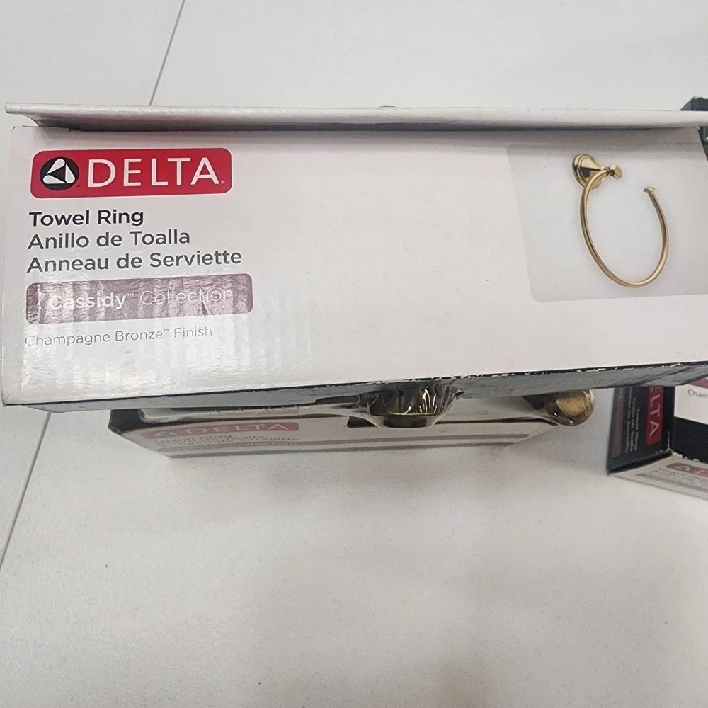 Delta Cassidy  Single Hand Towel Ring Champagne Bronze NIB